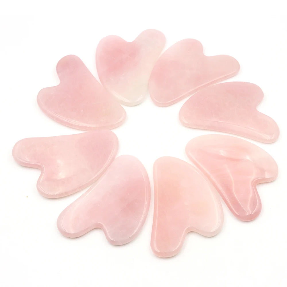 Natural Rose Quartz Gua Sha Massage Board Face Massager Scrapers Tool for Face Neck Back Body SPA Physical Therapy Guasha Tools