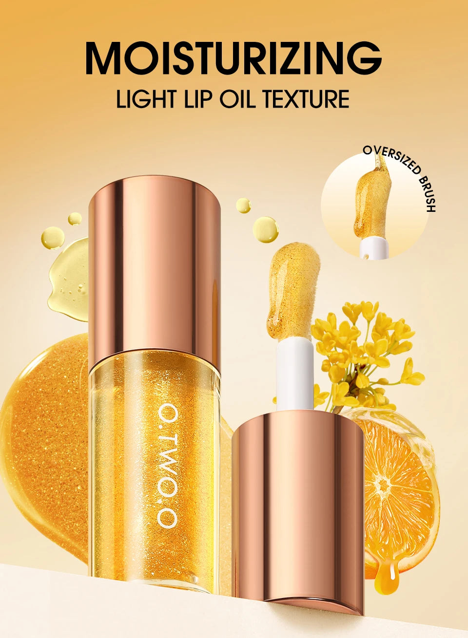 Lip Oil Gloss Plumper Moisturizing Non Sticky Shine Glitter Primer