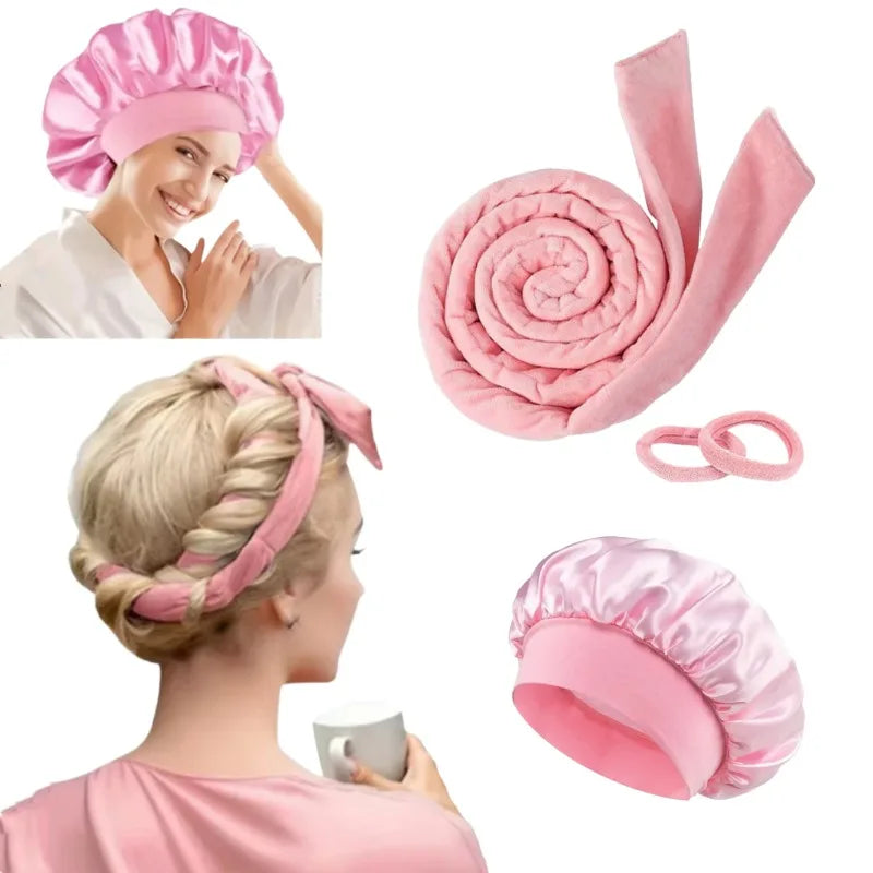 Heatless Curling Rod Headband Satin Bonnet Soft Hair Curler No Heat Hair Rollers Curlers Lazy Curls Sleeping Cap Styling Tools