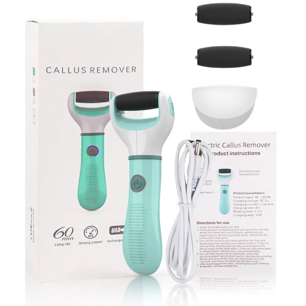 Electric Foot Callus Remover Kit, Rechargeable Waterproof Foot Scrubber File, Professional Pedicure Tools kit Feet Care for Dead