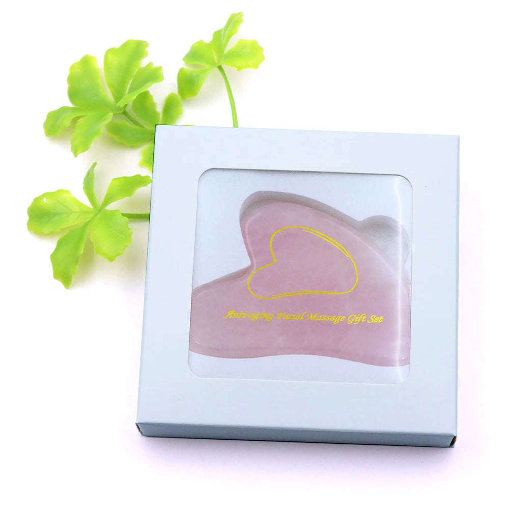 Natural Rose Quartz Gua Sha Massage Board Face Massager Scrapers Tool for Face Neck Back Body SPA Physical Therapy Guasha Tools