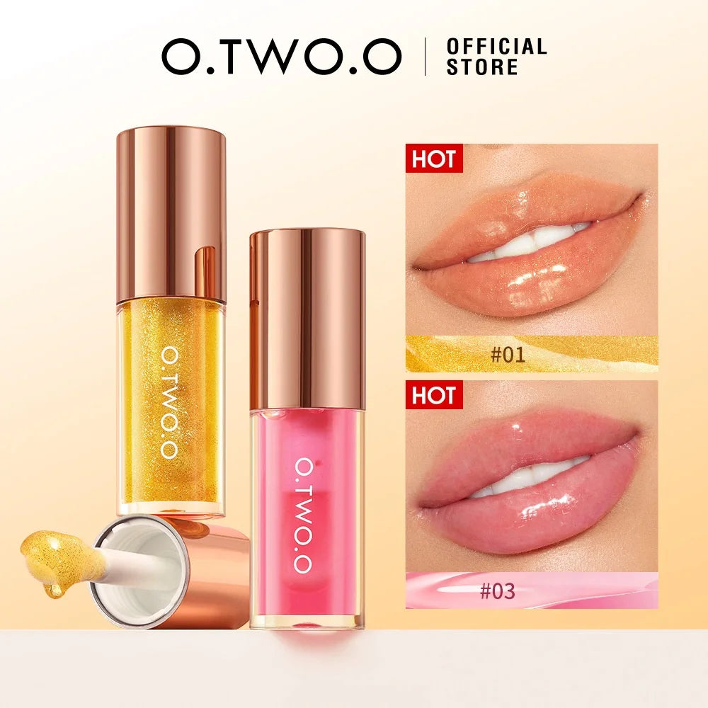 Lip Oil Gloss Plumper Moisturizing Non Sticky Shine Glitter Primer