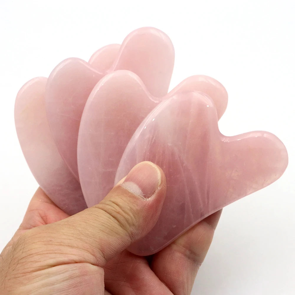 Natural Rose Quartz Gua Sha Massage Board Face Massager Scrapers Tool for Face Neck Back Body SPA Physical Therapy Guasha Tools