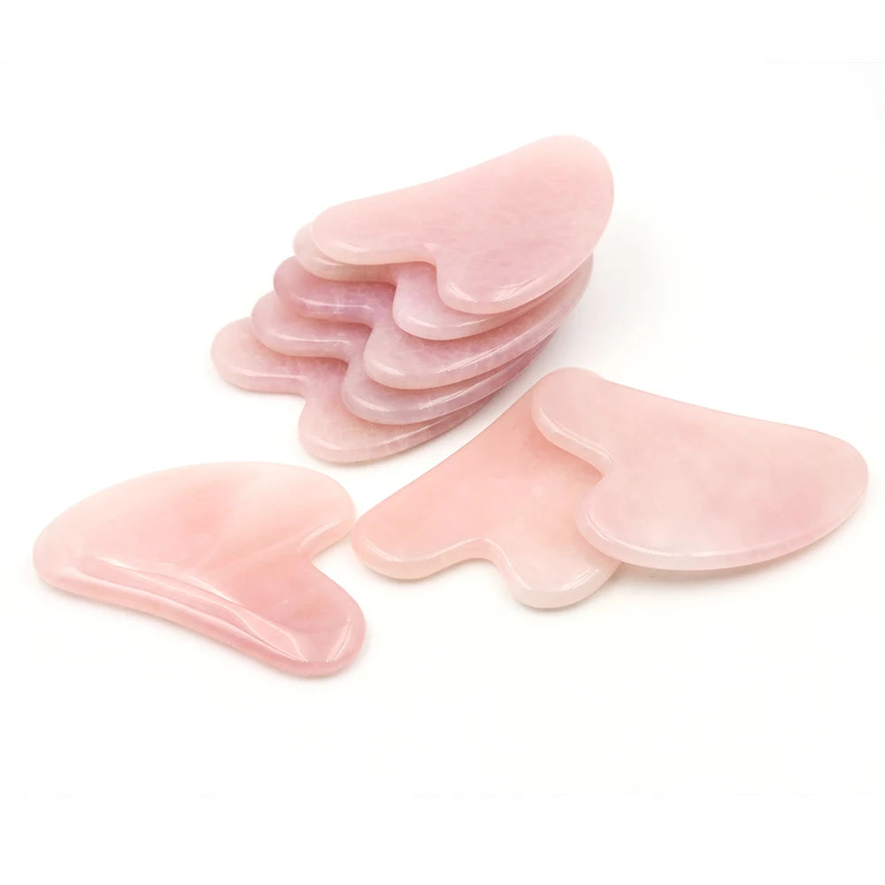 Natural Rose Quartz Gua Sha Massage Board Face Massager Scrapers Tool for Face Neck Back Body SPA Physical Therapy Guasha Tools