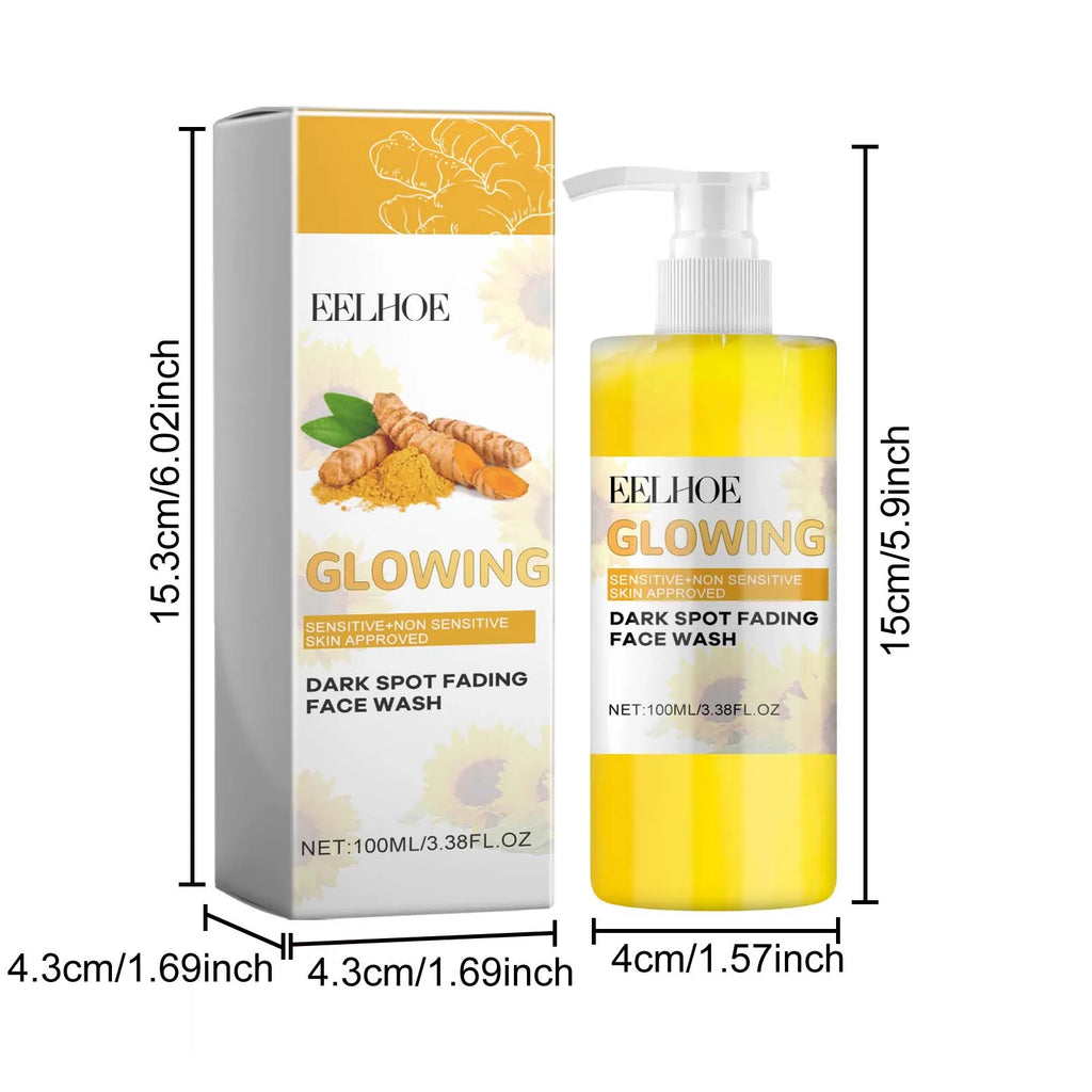 Turmeric Brightening Cleanser Deep Cleansing Makeup Remover Refreshing Non-Tightening Facial Wash Natural Skincare Formula